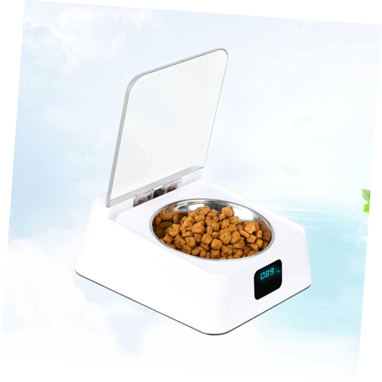 Toyvian Dispensador de Comida Automático para Mascotas con Inducción por Infrarrojos Cuenco Inteligente con Apertura Automática Capacidad Grande y Base Antideslizante para Gatos y Perros