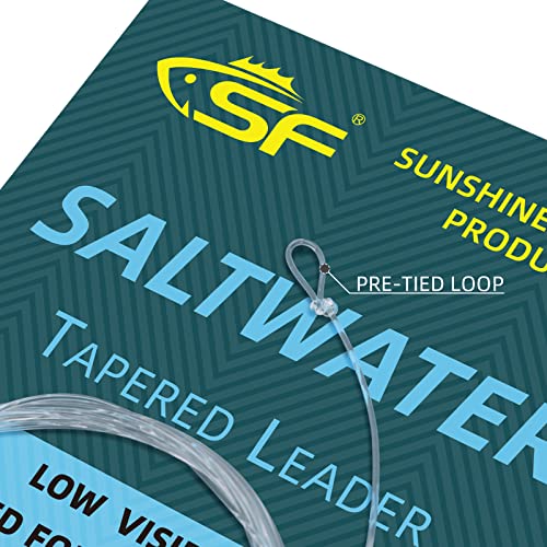 Sf 10Ft 12Lb Pre-Tied Loop Saltwater Tapered Leader Fly Fishing Low Visibility High Strength Clear Nylon For Saltwater Bonefish Permit #TOP2
