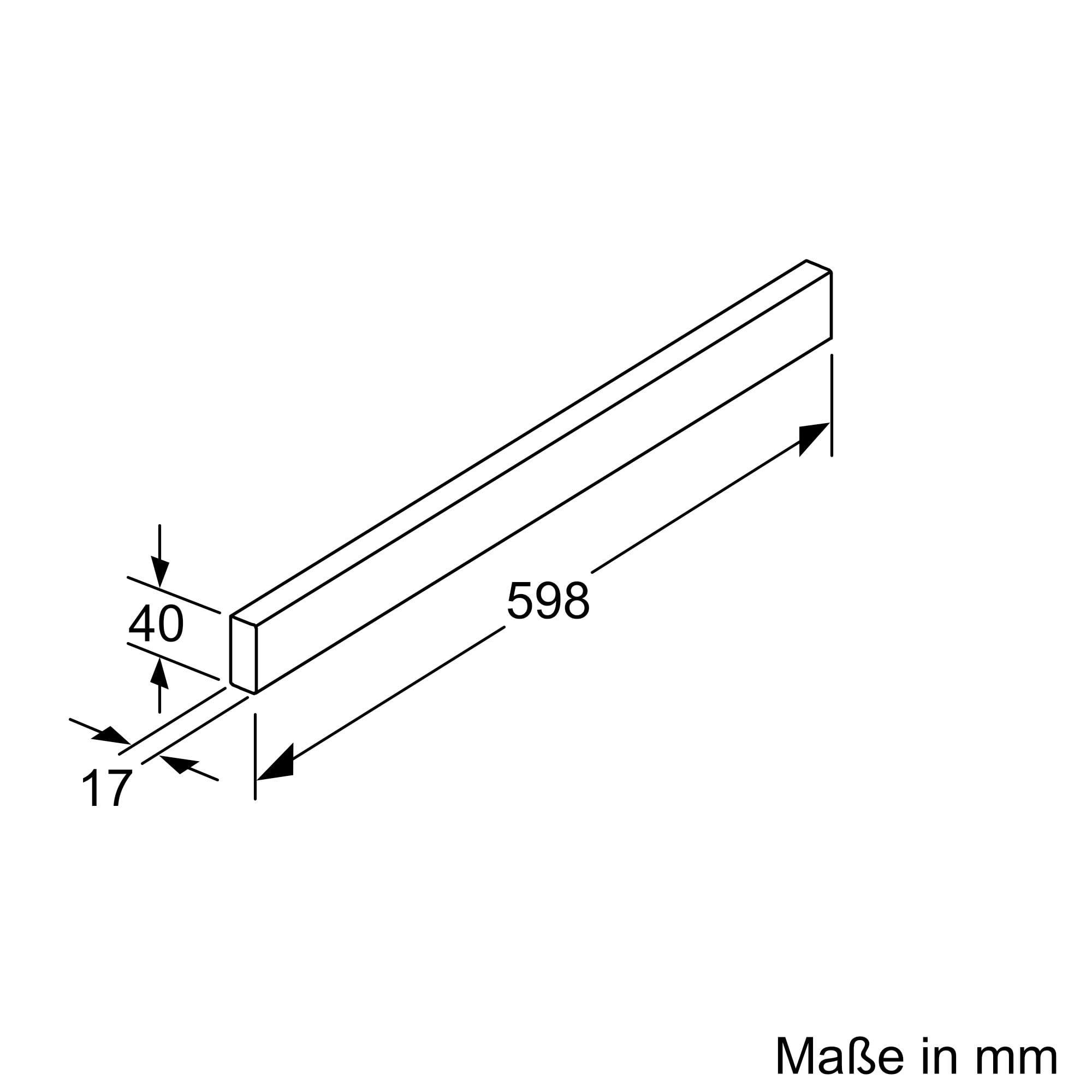 NEFF Z54TH60N1, Zubehör für Dunstabzüge, Griffleiste, für 60 cm breite Flachschirmhabuben, Made in Germany, Edelstahl