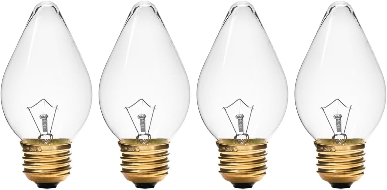 02.30.043.00 60 Watt Light Bulb Compatible with Hatco Heat Lamp Bulb, E25 High Temp Lamp for Commercial Heat Warmers, Torpedo Shaped Bulbs, 4 Packs
