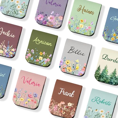 Personalisiertes Magnetisches Lesezeichen mit Namen Personalisierter Lesezeichenclip mit Geburtsblume aus Leder Personalisierter Seitenmarker Geschenk für Bücherliebhaber Leser und Lehrer