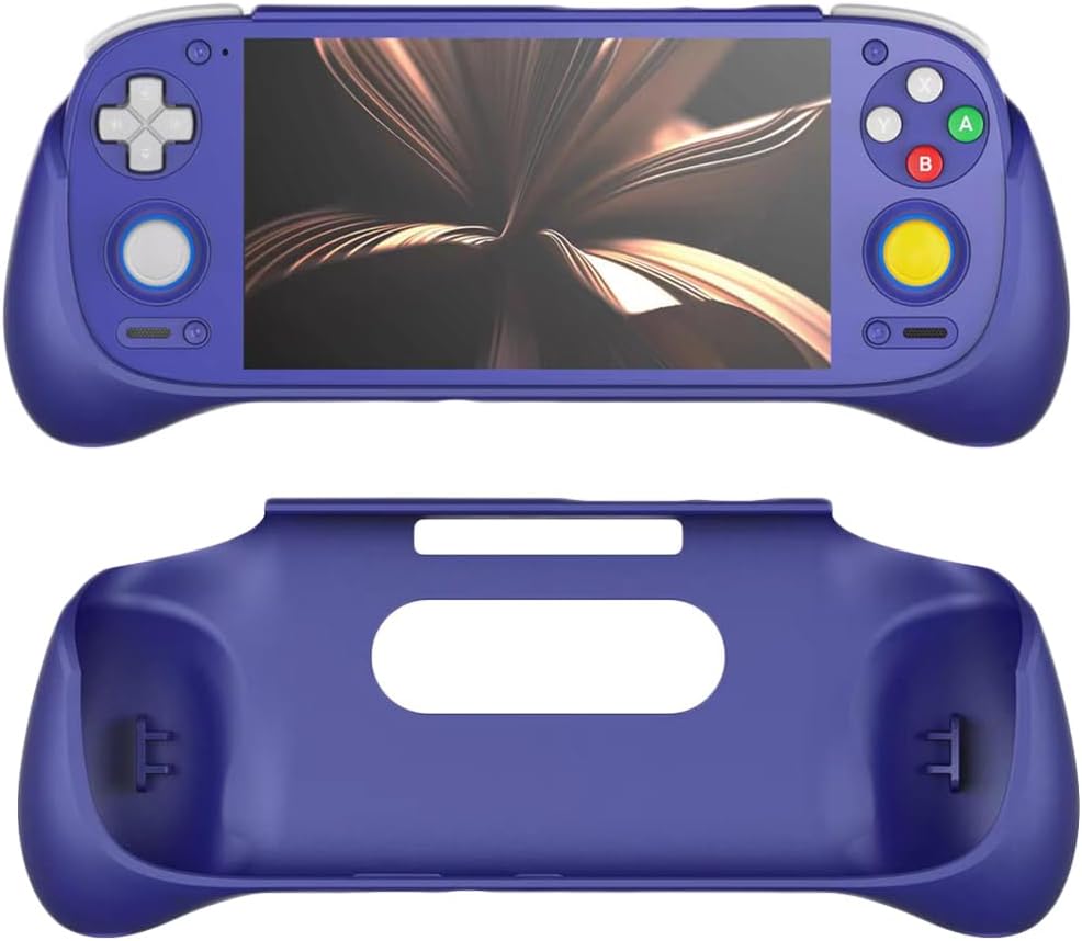 for Retroid Pocket 5 Grip Case Cover, Retroid Grip Protective Case Soft TPU Shell Protector Stand Holder for RP5 Game Console Accessories (Purple)