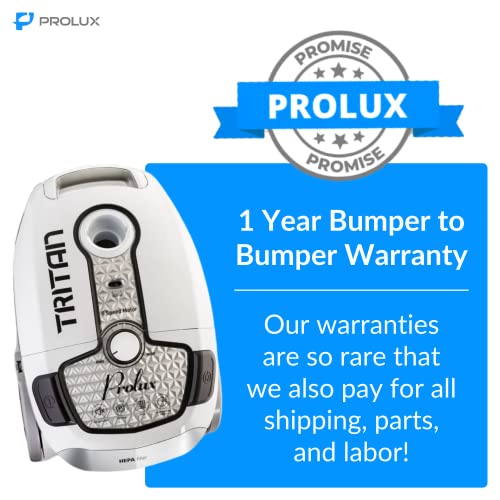 Prolux Tritan Bagged Canister Vacuum Cleaner with HEPA Filtration and Complete Home Care Tool Kit