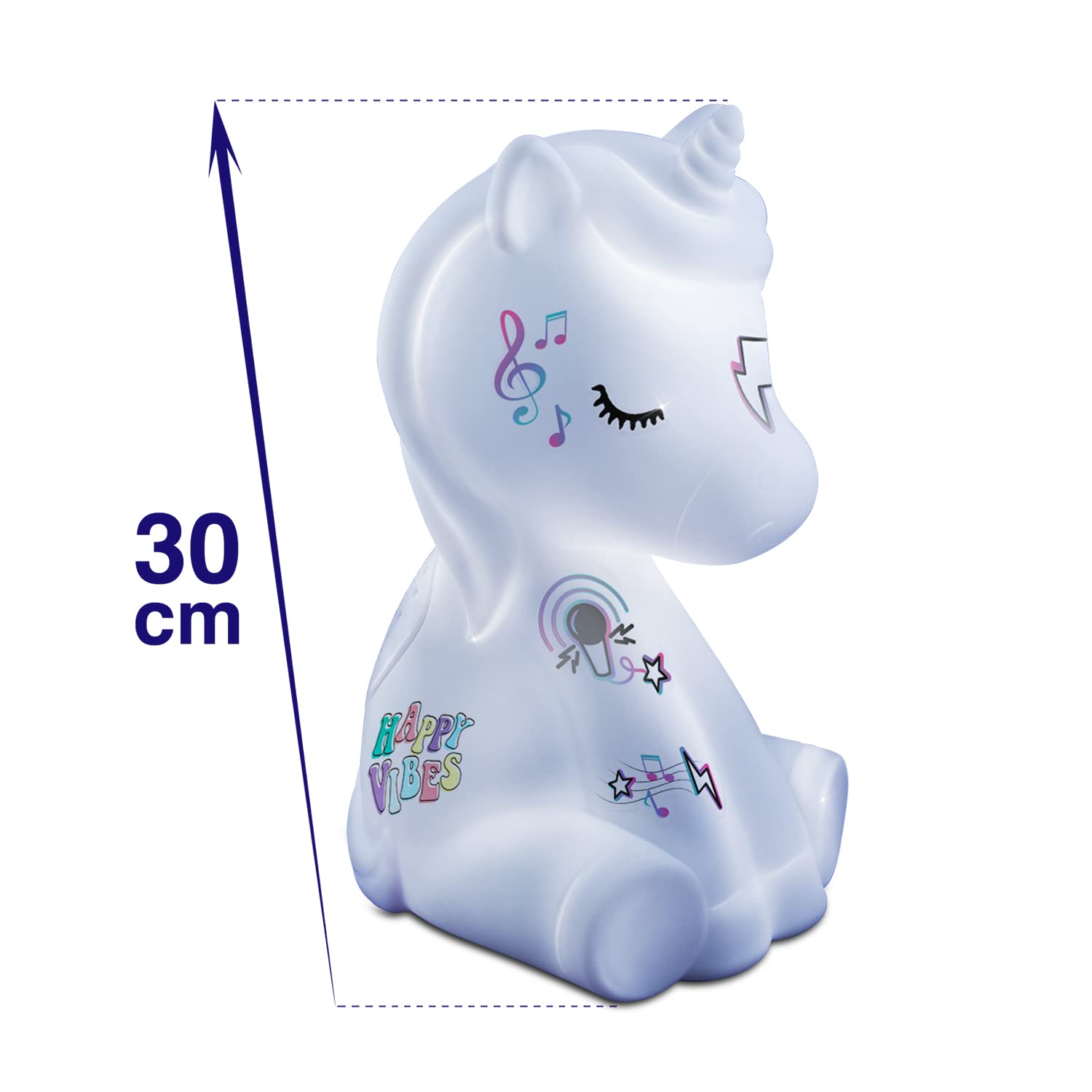 Canal Toys Einhorn-Lautsprecher, kompatibel mit Apple und Android, wiederaufladbar, 8 Leuchtmodi, perfekt für Kinderpartys, großer Komfort, 30 cm hoch, für Kinder ab 6 Jahren