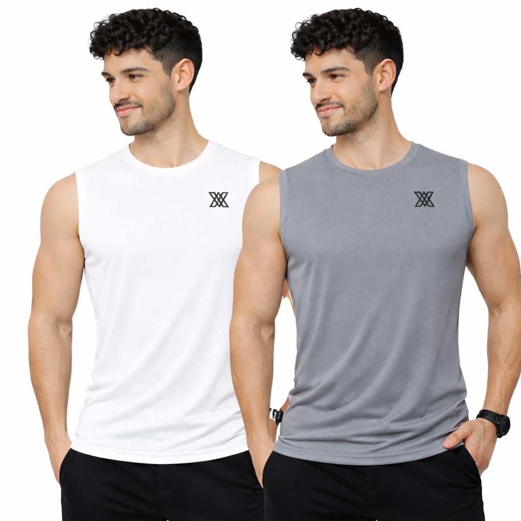 Men Sleeveless Shirt – Alpha Series Regular Fit | Gym Training & Everyday Comfort (Pack of 2)-image-25
