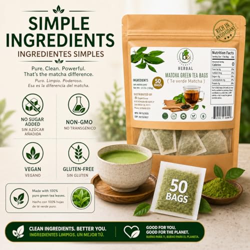 Té verde matcha 50 bolsitas 2 g cada una miniatura 2