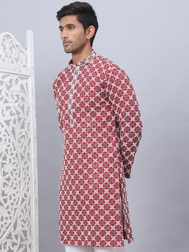 Image of Jompers Rayon Embroidered & Sequins Regular Fit Kurtas for Men.