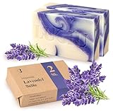 lubiu 2 x 100g Lavendelseife - Naturseife für jede Haut - Lavendel Seife Handgemacht - Natur Seifen...