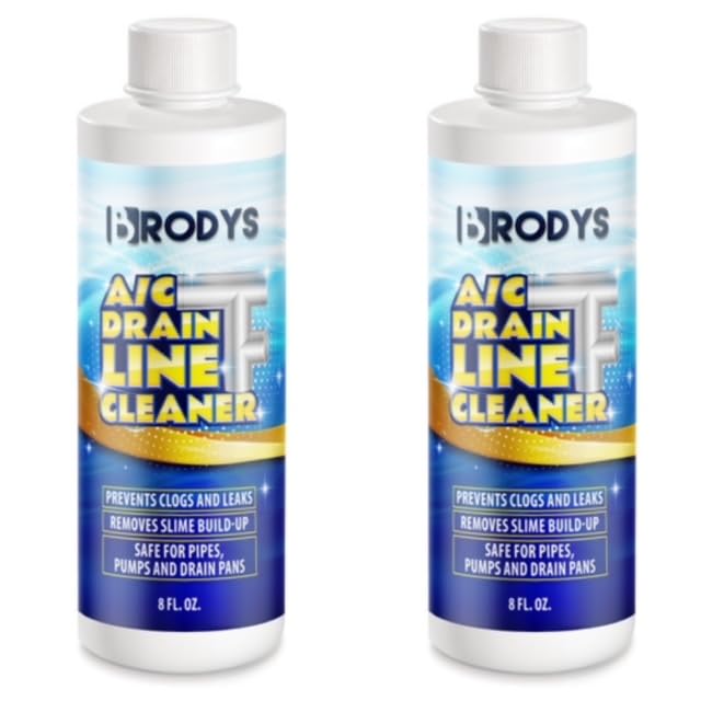 Brodys - A/C HVAC Drain Line Cleaner, 8oz Bottle, (Great to use at home, in the office, at restaurants and large commercial buildings), AC Drain Line