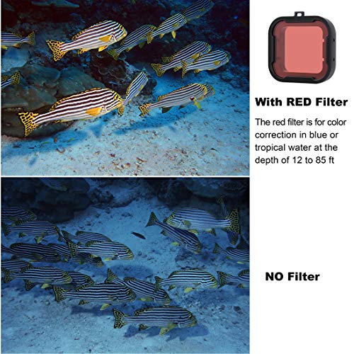 Gepuly Standard Waterproof Housing Case With Dive Filters For Gopro Hero 4, Hero 3+, Hero3 Action Cameras - 147 Ft (45M) Underwater Photography - With Red, Light Red, Magenta Filters #TOP4