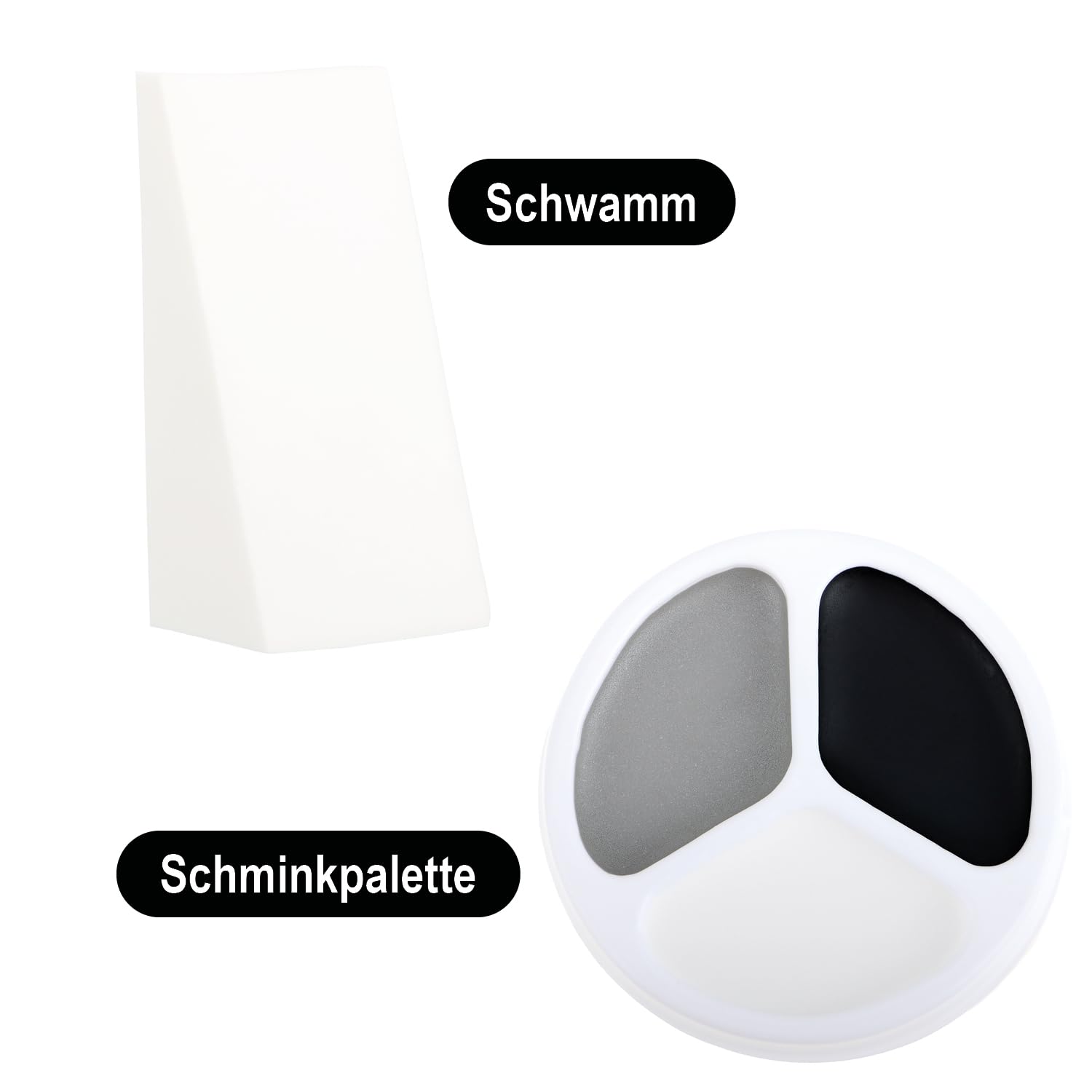 COM-FOUR® 5-czesciowy zestaw do makijazu na Halloween - akcesoria do kostiumu wampira z zebami wampira, sztuczna krwia, gabka, koralikami samoprzylepnymi i paleta do makijazu