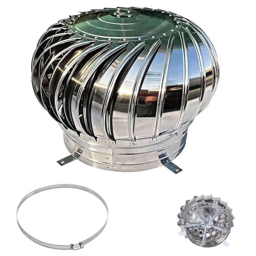 600 mm / 24 inNoRusts, No Deformation, All Purpose Chimney Cowls,Houses Factory Attic Farm Leak Proof,Stainless Steel Turbine Ventilator for Roof Exhaust Vent,