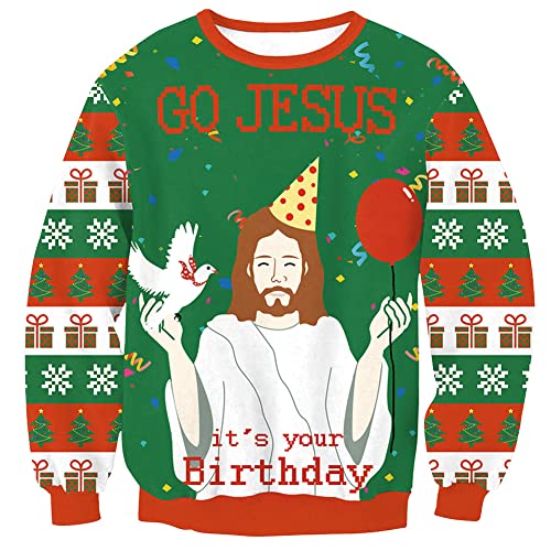 BesserBay Weihnachten Unisex Ugly Weihnachtpullover Rundhals Langarm...