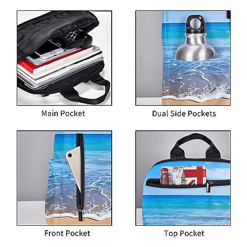 Sac à dos plage noir grand format parfait pour les cours et les sorties d'été