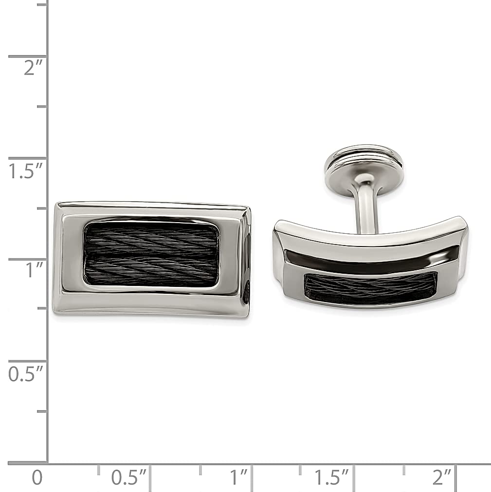 ICE CARATS Edward Mirell tytanowy czarny kabel pamięciowy spinki do mankietów spinka kołnierz Bądź modna biżuteria dla kobiet prezenty dla niej, Tytan