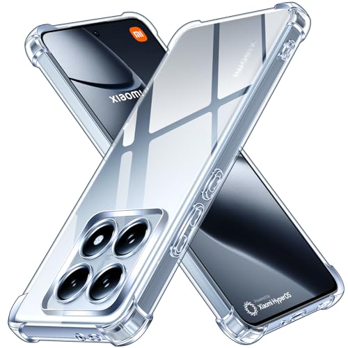 ivoler Funda para Xiaomi 14T Pro, Carcasa Protectora Antigolpes Transparente con Cojín Esquina Parachoques, Suave TPU Silicona Caso Delgada Anti-Choques Case