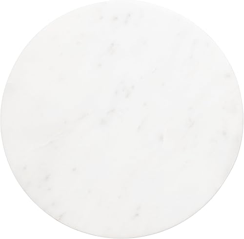 Miniatura 8 de Kate and Laurel Engles - Mesa tradicional con pedestal de altura ajustable, 10 x 10 x 30 pulgadas, mármol blanco y latón antiguo, soporte redondo