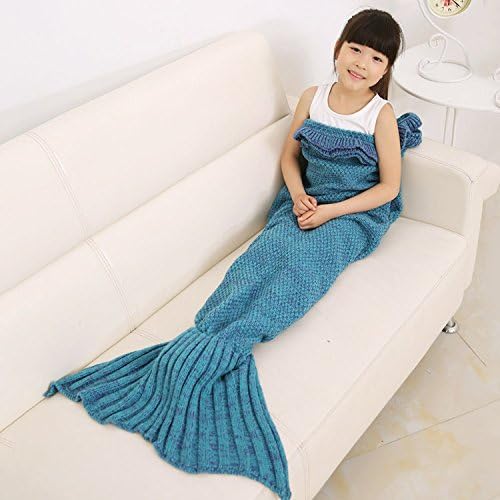 XxSl Hand Crocheted Home Warming Mermaid Tail Blanket Knit Mermaid Blankets for Adult,Teen,Children,Kids ,Students Super Soft Sofa Sleeping Bags