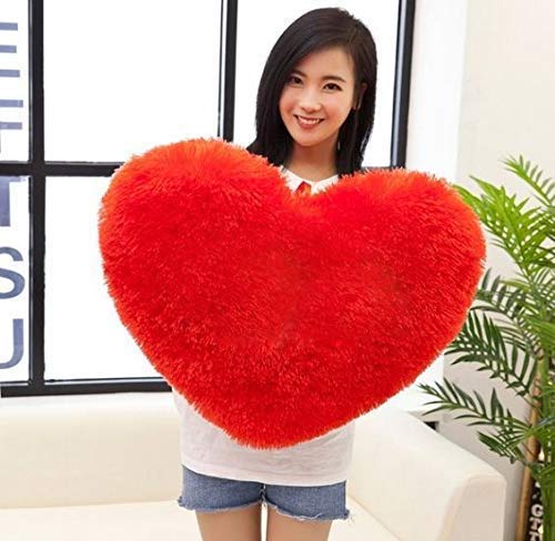 Tickles Heart Shape Soft Stuffed Plush Cushion Toy Gifts fo Wedding Anniversary Birthday Valentine's Day Home Decoraction (Color: Red Size: 50 cm)