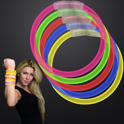 FlashingBlinkyLights 300 8" Glow Stick Bracelets Wholesale Pack