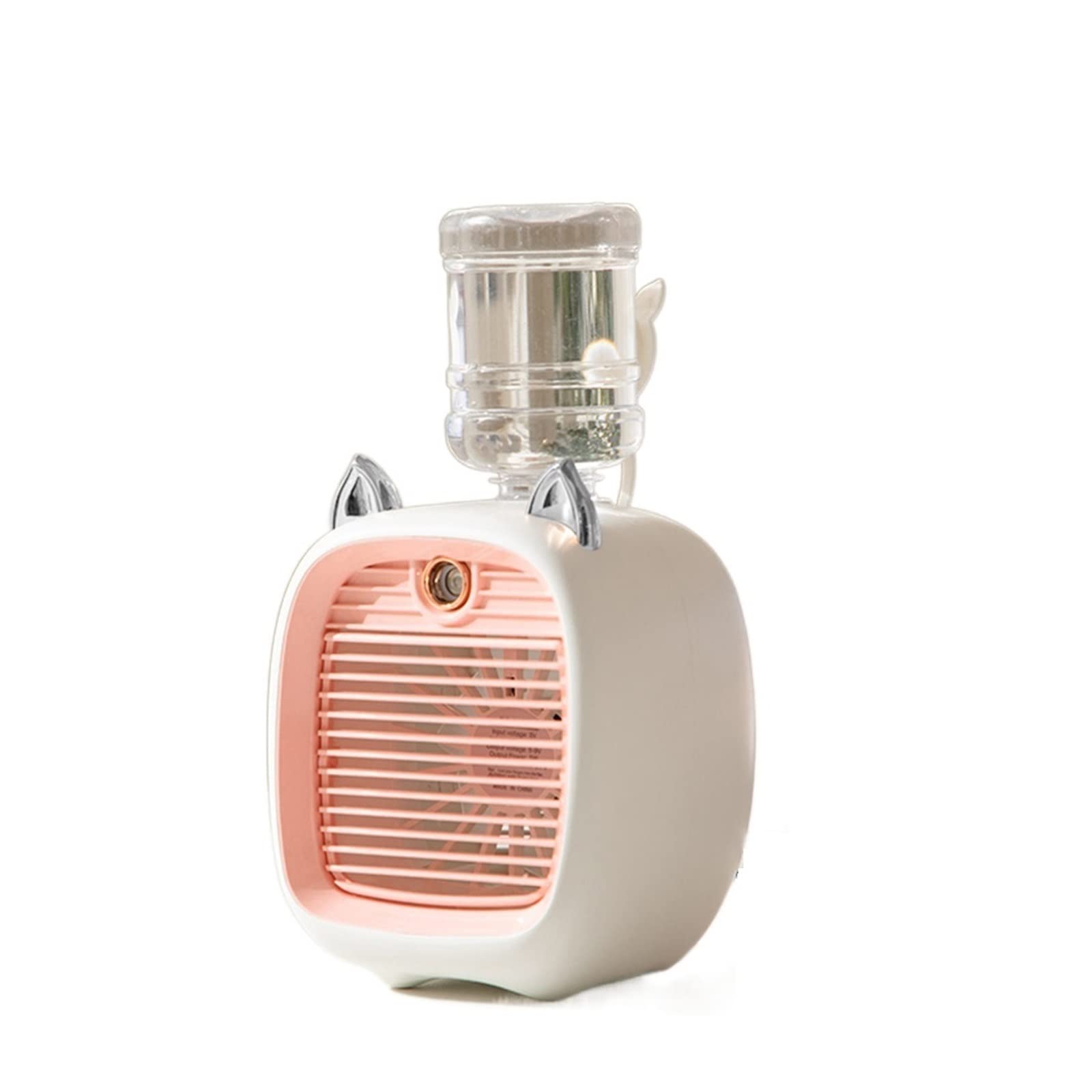 Cczrd Pink Electric Fan 2400Mah Mini Air Conditioner Portable Cooler Usb Humidifier Purifier 3 Speed Spray For Home Office Airflow Comfort Refreshing Breeze(Pink)