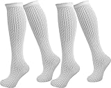 Weicher Abschlussrand normani 2 Paar Damen Dirndl Trachtensocken Häkellook Kniestrümpfe für Teenager und Damen Größe 43/46