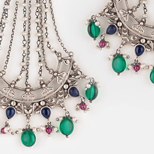 Image of Shaya by Caratlane| 925 Silver| Feeling Shundor Oxidised Earrings | Gifts for Womens & Girls