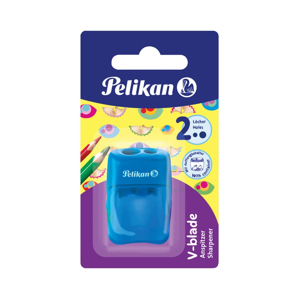Pelikan 700245 - Sacapuntas con deposito 2 Orificios - Azul, Rosa o Verde