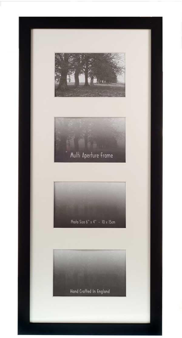 Wall Space Multi Aperture Photo Frame 6x425mm Matt Black REAL GLASS
