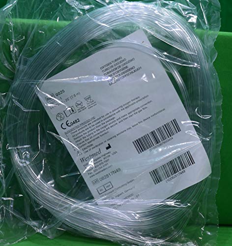 Westmed 0025 oxygen supply tubing clear 25' 5 pack