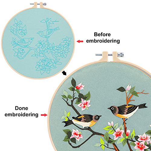 MWOOT DIY Embroidery Full Series Kits are Suitable for Adult Beginners Cross Stitch Kits with Flowers and Birds Pattern - Image 4
