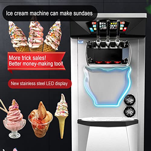 Kommerzielle Eismaschine, 26-32 L/H Ertrag, 2+1 Geschmacksrichtungen Softeis-Arbeitsplatten-Softeismaschine Mit LED… – Bild 3