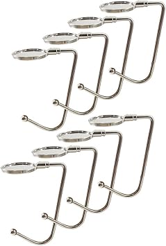 8 Pack Purse Hook Hanger, Metal Hook Long Handbag Hanger for Table Desk,Portable Bag Holder Under Counter Handbags Hook for Women Girl