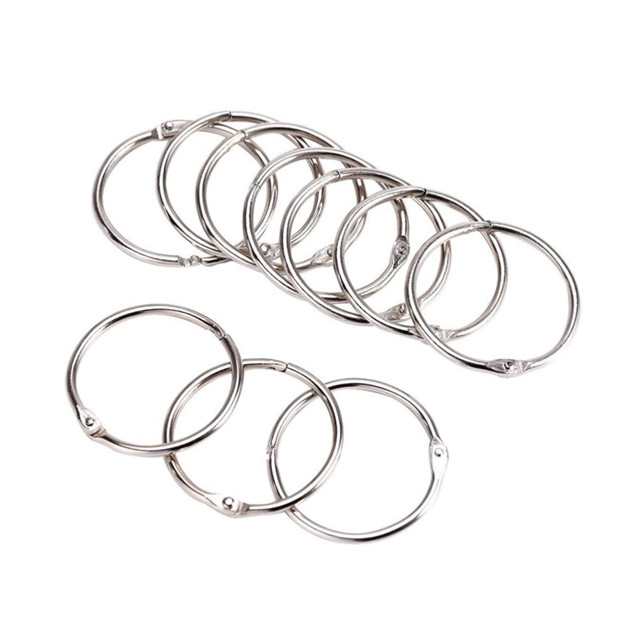 ABOOFAN 24pcs Multi-Purpose Metal Snap Silver Loose Leaf Binder for Keychains Curtains Memo Filing Inside Diameter for Scrapbooking and Sample Holders