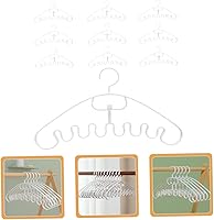 Vista 2 de CHILDWEET Jean Hanger - Percha para bufandas, 10 piezas, ondulada, PP, color blanco, antideslizante, estante de secado para rotar, ganchos