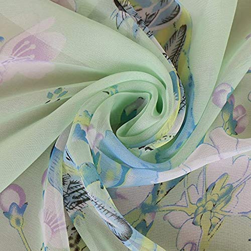 VINSON Girl's Printed Poly Cotton Scarf, Scarves, Stole & Shawl for Summer & Winter (Green) - Image 2 thumbnail