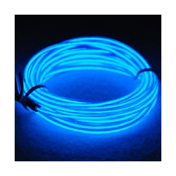 Lychee neon glowing strobing electroluminescent light el wire w/battery pack for parties, halloween decoration - image 3