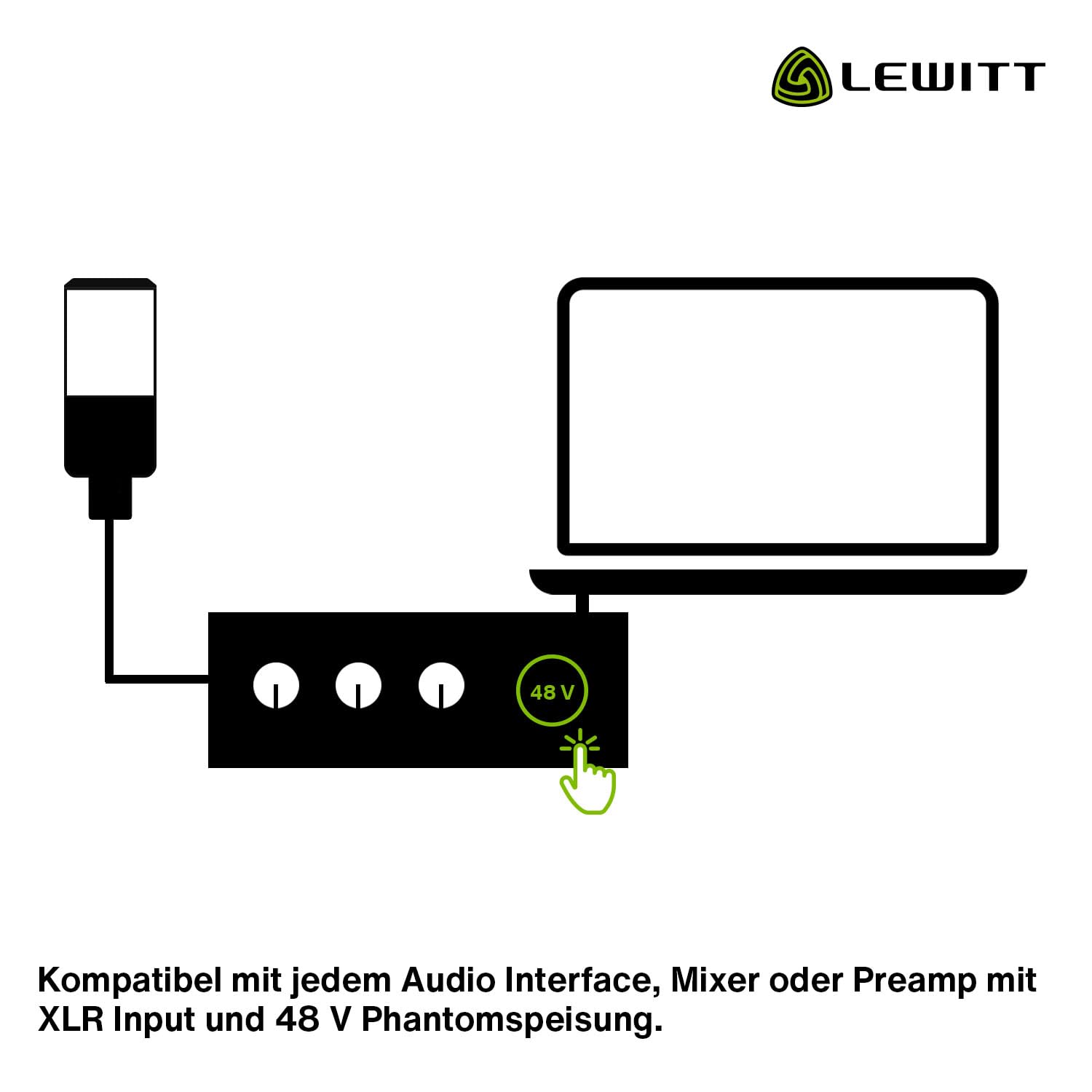 LEWITT LCT 240 PRO XLR Mikrofon mit Kondensatorkapsel für Homerecording | Studioqualität für Einsteiger und Profis - inkl. Halterung, Windschutz und Tasche