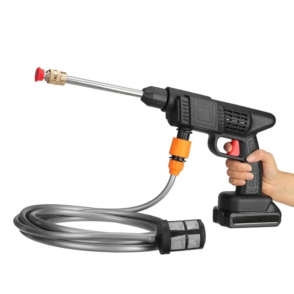 Idropulitrice Elettrica ad Alta Pressione Portatile con 2 Batterie da 48V e Accessori Fresa per Pulizia Auto Giardino e Superfici Esterne