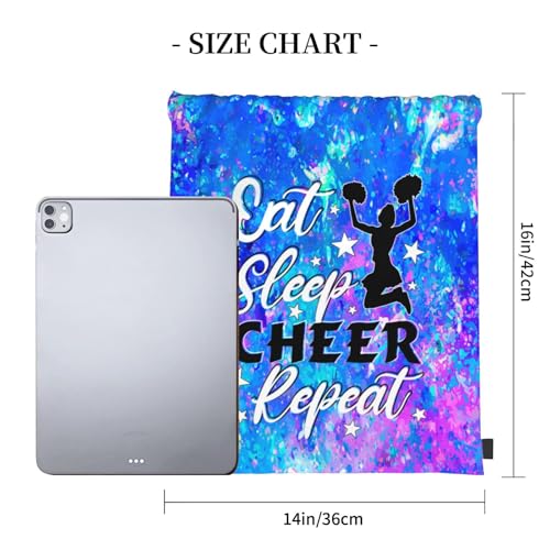 Eat Sleep Cheer Repeat Drawstring Backpack Gym String Bag Drawstring Sackpack Sport For Womens Mens2