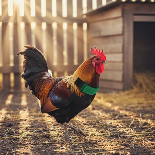 Image of 2Pcs Anti Crowing Collar Adjustable Rooster Cockerels Anti-Hook No Noise Nylon Neck Strap Pet Products Pets Collar Anti Crow Rooster Rooster Collar Collar Anti Crow Rooster Collar for Small Rooster