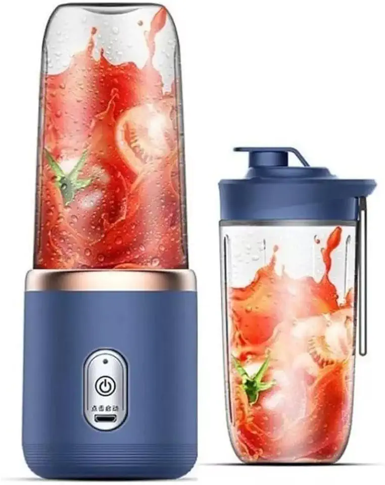 Mini Liquidificador Portátil 400ml Elétrico com 6 Lâminas e Bateria Recarregável