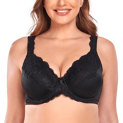 Women's Underwire Full Coverage Lace Bra Plus Size Non Padded Comfort Minimizer2