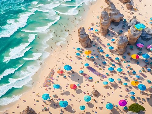 Affiches sur toile art mural sans cadre SERENDIPITP décoration grand format plage 58 x 90 cm