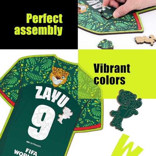 Image of Official FIFA World Cup 2026 ZAYU T-Shirt Puzzles for Adults, 200 Pieces Football Merchandise Wooden Puzzles, Unique Soccer Gifts for Fans, Collectors Puzzle Sports Souvenirs | Wooden Jigsaw Puzzle