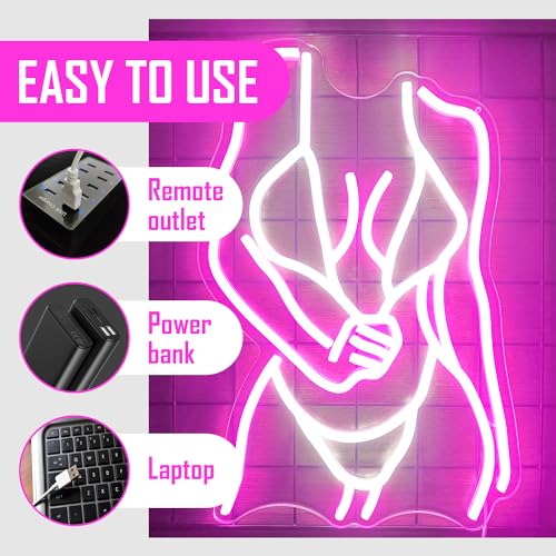 Image of Lady Neon Sign Lady Body Neon Signs for Wall Decor Dimmable Neon LED Signs for Man cave Sexy Girl Women Body Neon Light Sign for Club Bar Home Birthday Party Gifts