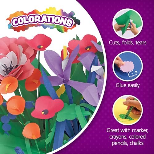Colorations BRITESTK Construction Paper For Kids - 7 Bright Colors - 600 Bulk Sheets Of 9 Inchx12 Inch - Assorted Pack Of Heavy-Duty Craft Paper thumb #3