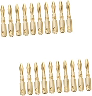 UKCOCO Conectores De Cabo De Plugue De Áudio De 20 Peças Fio De Alto-Falante De Áudio Conector De Plugue De Banana Conector De Áudio De Banana Plugue Banhado A Plugue De