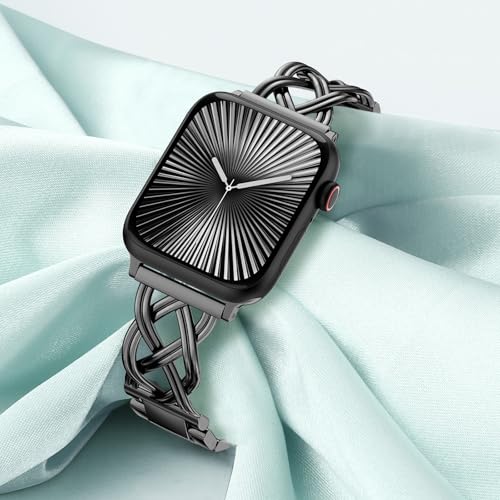 Image of TOYOUTHS Dressy Bracelet Compatible with Apple Watch Bands 38 /40 /41 /42 /44 /45 /46 /49mm Women, Celtic Stainless Steel Metal Fancy Nice Pretty Strap for iWatch Series 11 10 9 8 7 6 5 4 Ultra /SE 3 2 1