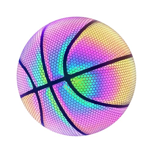 Balón reflectante – Bola holográfica luminosa, equipo deportivo brillante, pelota de entrenamiento al aire libre | Regalo de balón brillante para niños, adultos, juegos nocturnos, callejuelas y